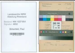 Entnazifizierung Paul Birkenfeld , geb. 31.10.1902 (Kaufm.Angestellter)