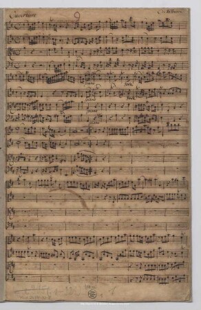 Overtures - Mus.2474-N-8 : strings, bc - D; GraunWV Av:XI:7