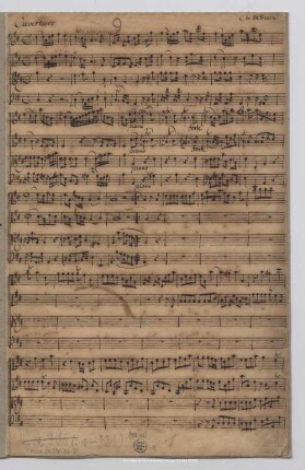 Overtures - Mus.2474-N-8 : strings, bc - D; GraunWV Av:XI:7