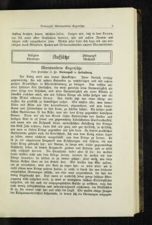 Überwundene Gegensätze