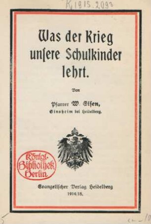 Was der Krieg unsere Schulkinder lehrt