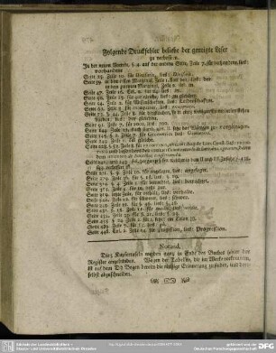 Folgende Druckfehler beliebe der geneigte Leser zu verbessern