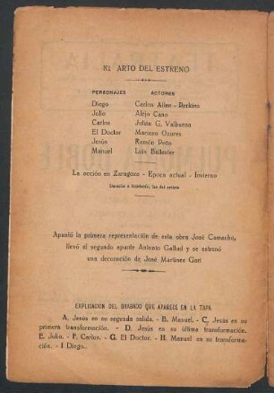 Reparto del estreno