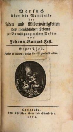 Versuch über die Vortheile der Leiden und Widerwärtigkeiten des menschlichen Lebens zur Beruhigung meiner Brüder, 1