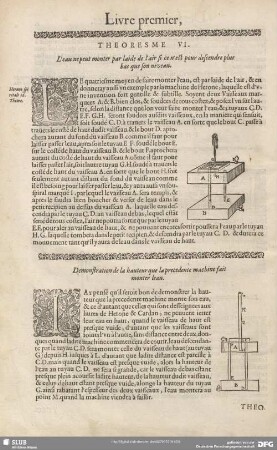 Demonstration de la hauteur que la precedente machine fait monter leau.