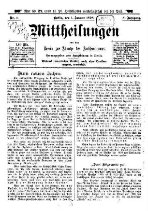Mitteilungen aus dem Verein zur Abwehr des Antisemitismus. 8. 1898