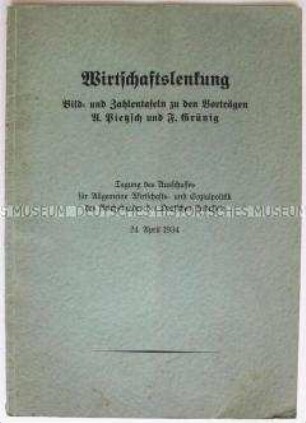 Sonderdruck mit statistischem Material zur deutschen Wirtschaft