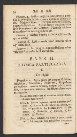 Pars II. Physica Particularis