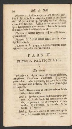 Pars II. Physica Particularis