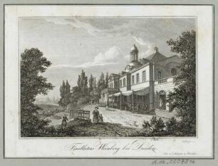 Ansicht von Findlaters Weinberg in Dresden Loschwitz, Radierung, um 1840 : Findlaters Weinberg bei Dresden / Witthöft sc. - Dresden : Otto u. Lehmann, [ca. 1840]. - 1 Kunstblatt : Radierung ; 10,7 x 7,2 cm