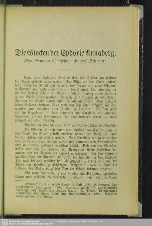 Die Glocken der Ephorie Annaberg