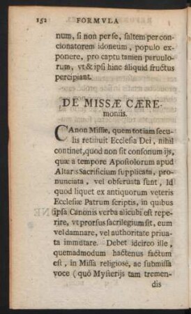 De Missae Caeremoniis.