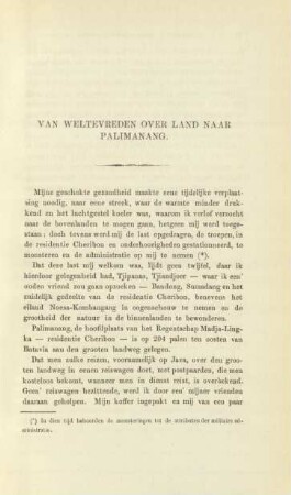 Van weltevreden over land naar Palimanang