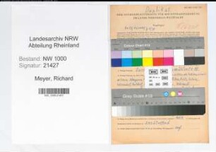 Entnazifizierung Richard Meyer, geb. 22.08.1906 (Gutsverwalter)