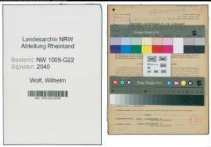 Entnazifizierung Wilhelm Wolf , geb. 22.07.1899 (Verkaeufer)
