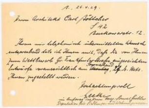 Schauseitengestaltung Frankfurter Allee, Berlin: Korrespondenz