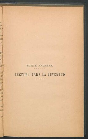 Parte primera - Lectura para la juventud