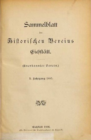 Sammelblatt. 10. 1895