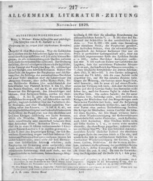 Niebuhr, B. G.: Kleine historische und philologische Schriften. Slg. 1. Bonn: Weber 1828 (Fortsetzung der im vorigen Stück abgebrochenen Recension)