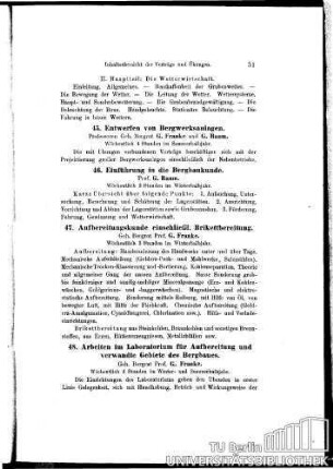 48. Arbeiten im Laboratorium für Aufbereitung und verwandte Gebiete des Bergbaues
