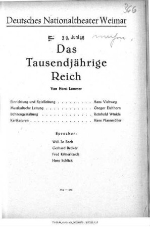 Das Tausendjährige Reich