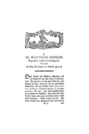 10. Matthiae Gesneri Biographia academica Gottingensis