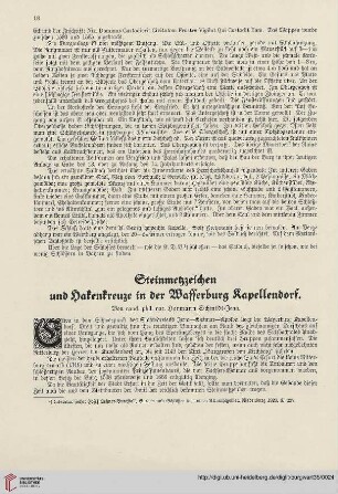 35: Steinmetzzeichen und Hakenkreuze in der Wasserburg Kapelldorf