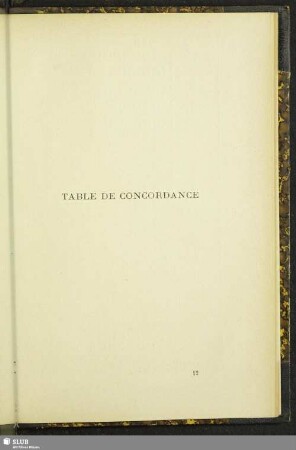 Table De Concordance