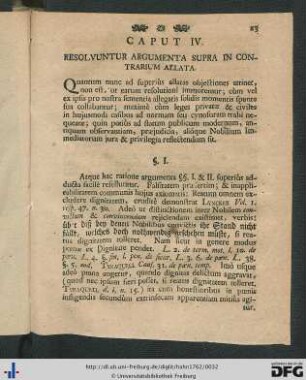Caput IV. Resolvuntur Argumenta Supra In Contrarium Allata.
