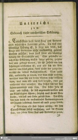 Unterricht zum Gebrauch dieser catechetischen Erklärung