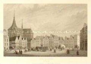 Rostock, Markt - aus dem Brandenburgischen Album