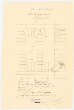 Rittergut Menkin Umbau des Stallgebäudes: Detail der Schlitzfenster 1:5