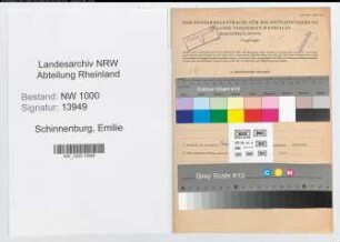 Entnazifizierung Emilie Schinnenburg, geb. 27.03.1898 (Postsekretaerin)