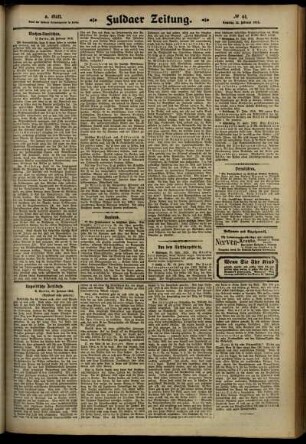 Dritte Ausgabe vom Samstag, den 22. Februar 1913.