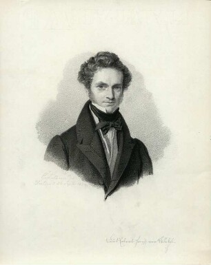 Bildnis Curt Robert Freiherr von Welck [Album von Originalzeichnungen der Mitglieder des ersten constitutionellen Landtags 1833/34 und flg.] / [(sämmtlich mit eigenhändigen Namensunterschriften und zum Theil mit Motto versehen)]. 1881, Dresden: SLUB 18.4.171