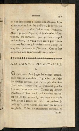 27-41, Mes ordres de bataille.