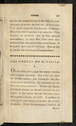 27-41, Mes ordres de bataille.