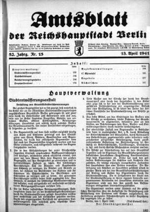 1941,15: Nr. 15, 13. April 1941