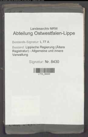 Landstraße (Chaussee) von Detmold nach Lage, Bd. 3