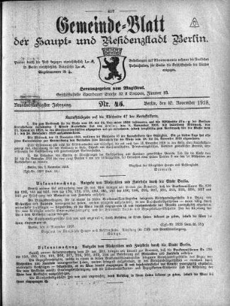 1918,45: Nr. 45, 10. November 1918