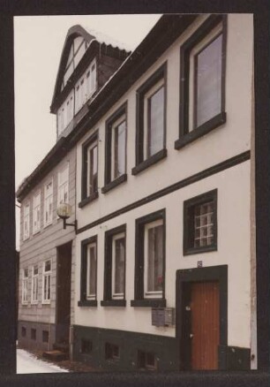 Blick in die Bruchmauerstraße. Detmold. Bruchmauerstraße 42. Papierabzug von Dia