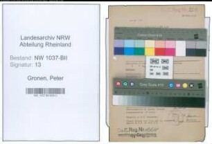 Entnazifizierung Peter Gronen , geb. 06.12.1914 (Kaufm.Leiter)