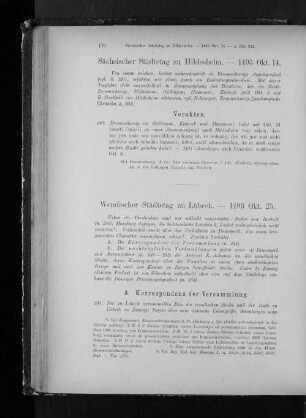Wendischer Städtetag zu Lübeck. - 1493 Okt. 25.