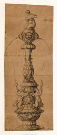 Entwurf für einen Brunnenstock (Tischbrunnen?) in reicher Renaissanceform