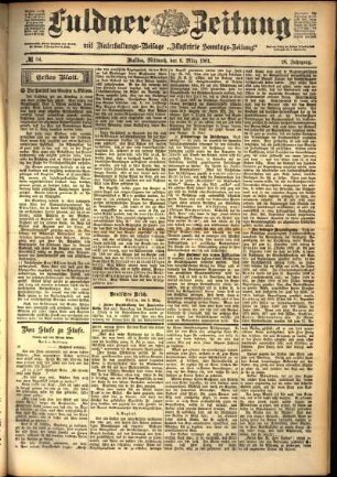 Erste Ausgabe vom Mittwoch, den 06. März 1901.