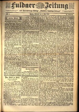 Erste Ausgabe vom Mittwoch, den 06. März 1901.