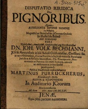 Disputatio iuridica de pignoribus
