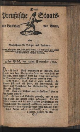 39stes Stück, den 28ten September 1799