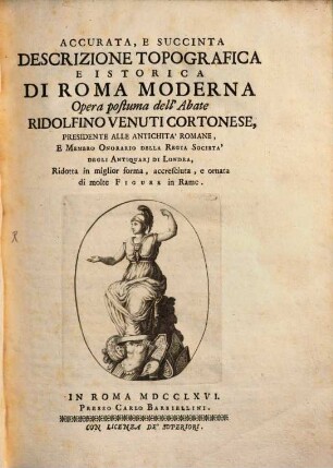 Accurata, E Succinta Descrizione Topografica, E Istorica Di Roma Moderna : Opera Postuma, 2