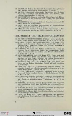 Stilmobiliar und Beleuchtungskörper (Nr. 31-119)